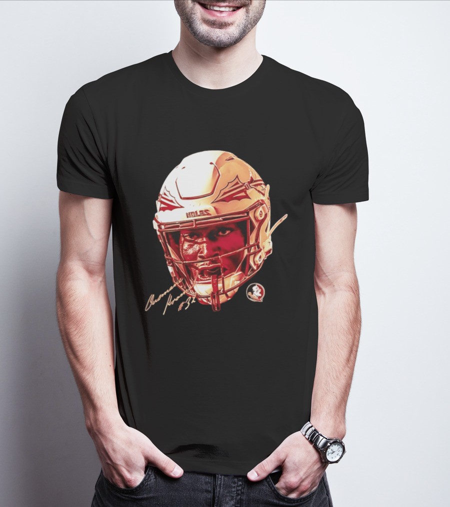 Ousmane Kromah #32 Florida State Seminoles NCAA Football Helmet Noles Game Face T-Shirt