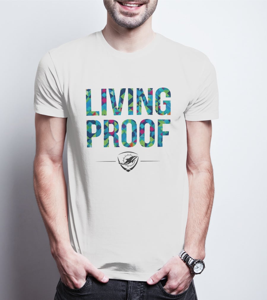 Dolphins Living Proof Crucial Catch Multicolor T-Shirt