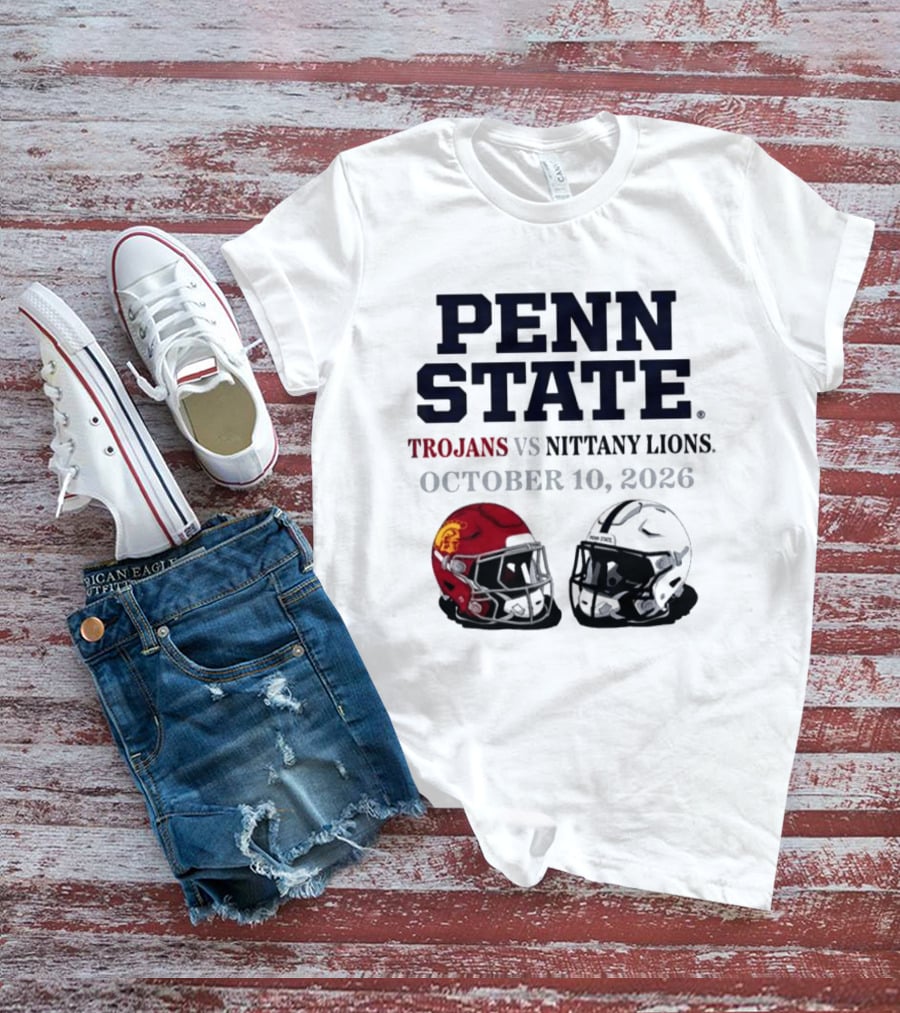 Penn State Vs USC Trojans Nittany Lions October 10 2026 Football Helmets T-Shirt