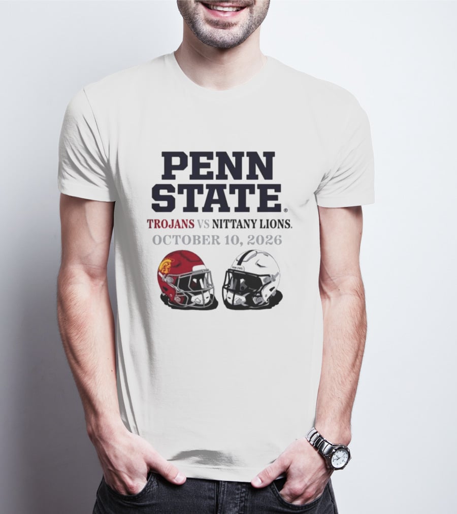 Penn State Vs USC Trojans Nittany Lions October 10 2026 Football Helmets T-Shirt