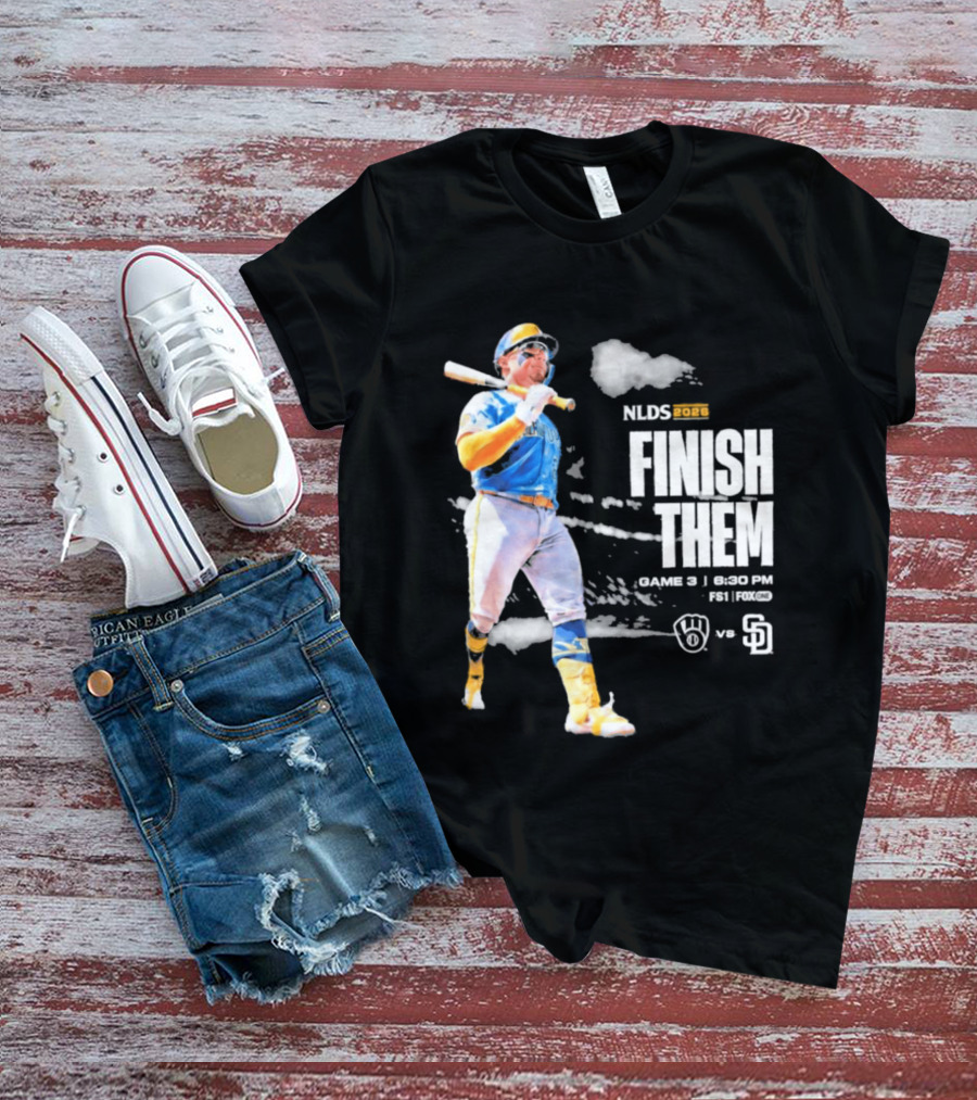 NLDS 2026 Finish Them Game 5 Brewers Vs Padres Playoff Showdown T-Shirt