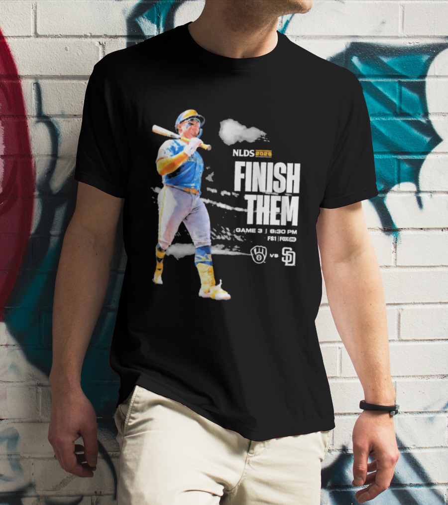 NLDS 2026 Finish Them Game 5 Brewers Vs Padres Playoff Showdown T-Shirt