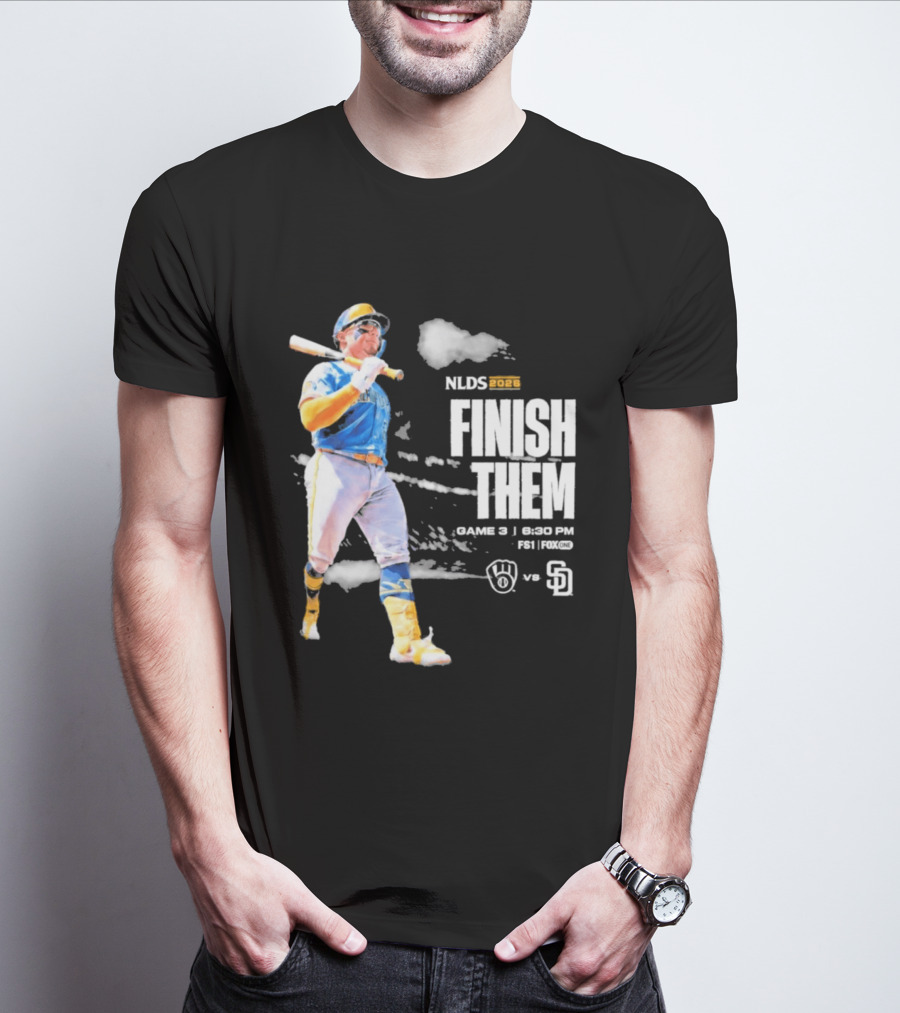NLDS 2026 Finish Them Game 5 Brewers Vs Padres Playoff Showdown T-Shirt
