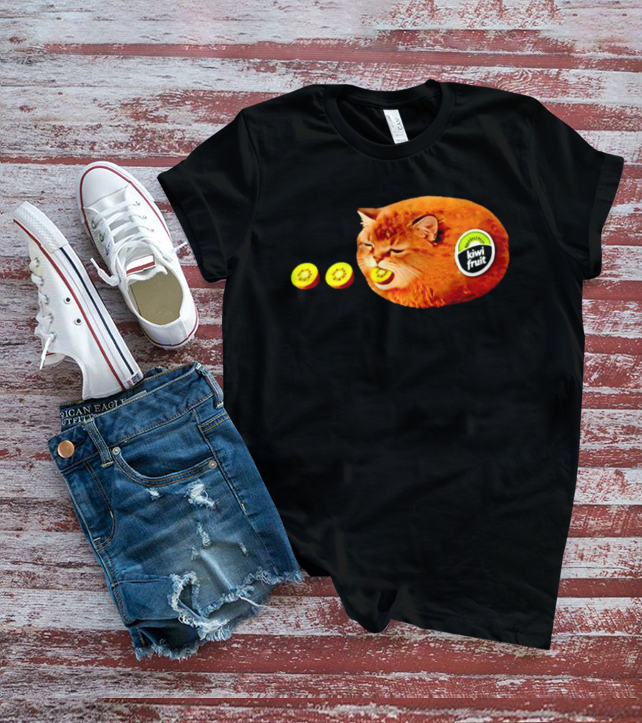 Kiwi Fruit Cat Meme Hilarious Feline Kiwi Hybrid T-Shirt