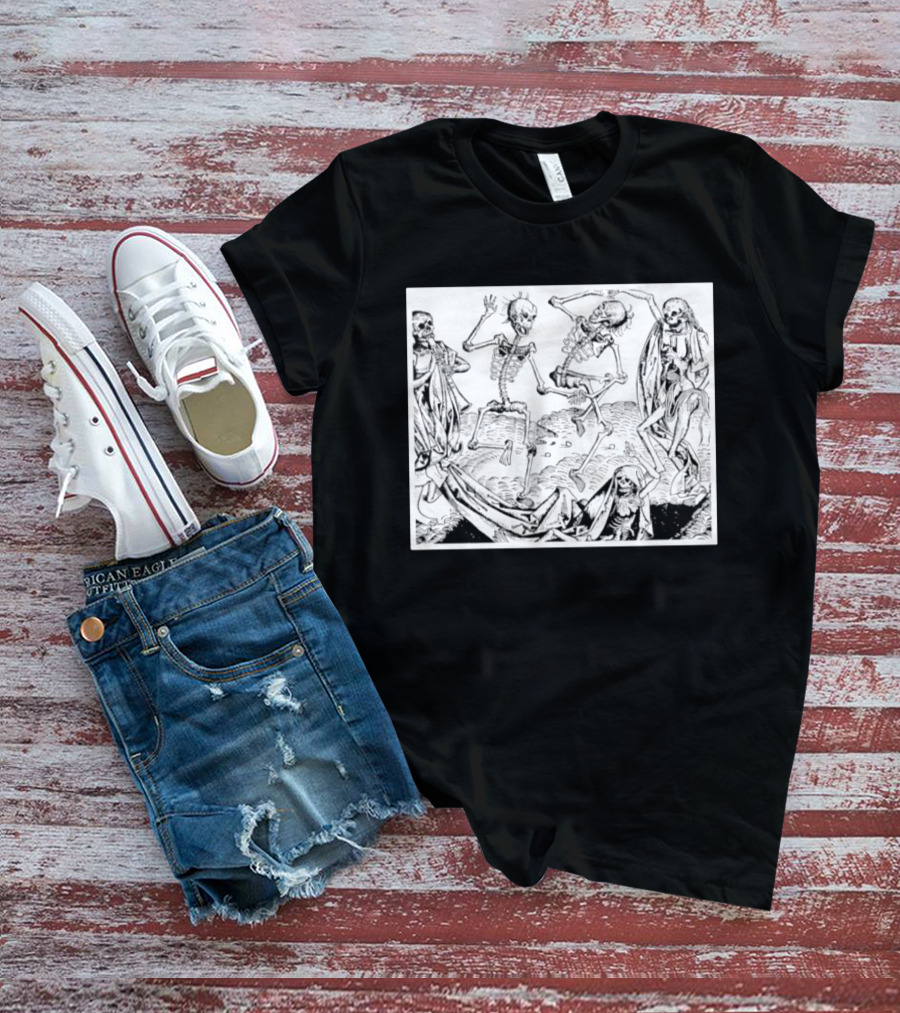 Danse Macabre Skeleton Dance Halloween Medieval T-Shirt