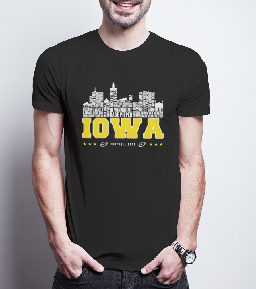 Iowa Football 2020 Skyline Stars Football T-Shirt
