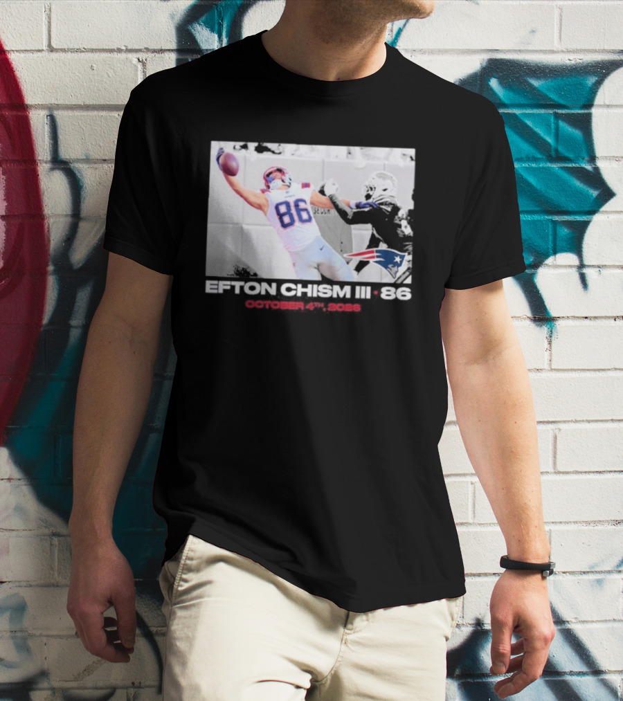 Efton Chism III New England Patriots Week 4 Black Flash Football Highlight T-Shirt