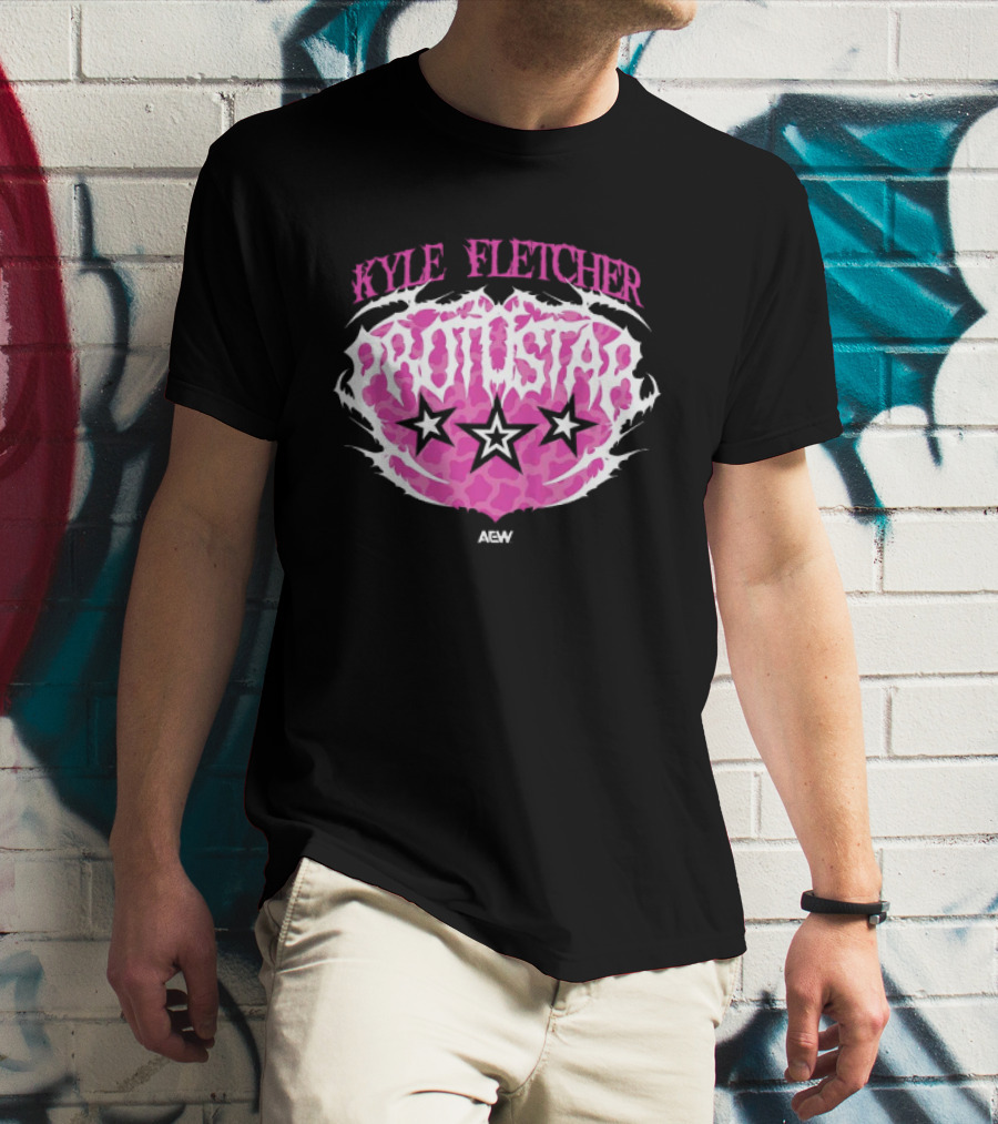 Kyle Fletcher Protostar AEW 2026 Three Stars Retro Pink T-Shirt