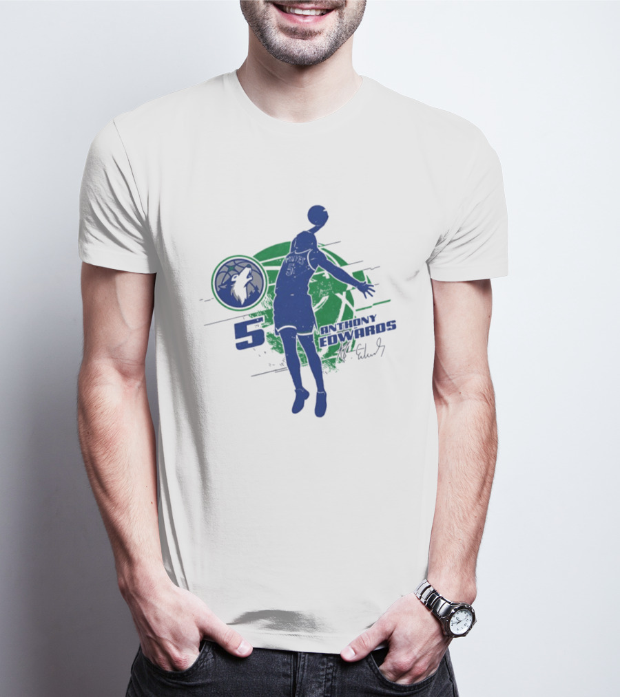 Minnesota Timberwolves Anthony Edwards 5 Basketball Jump 2026 T-Shirt