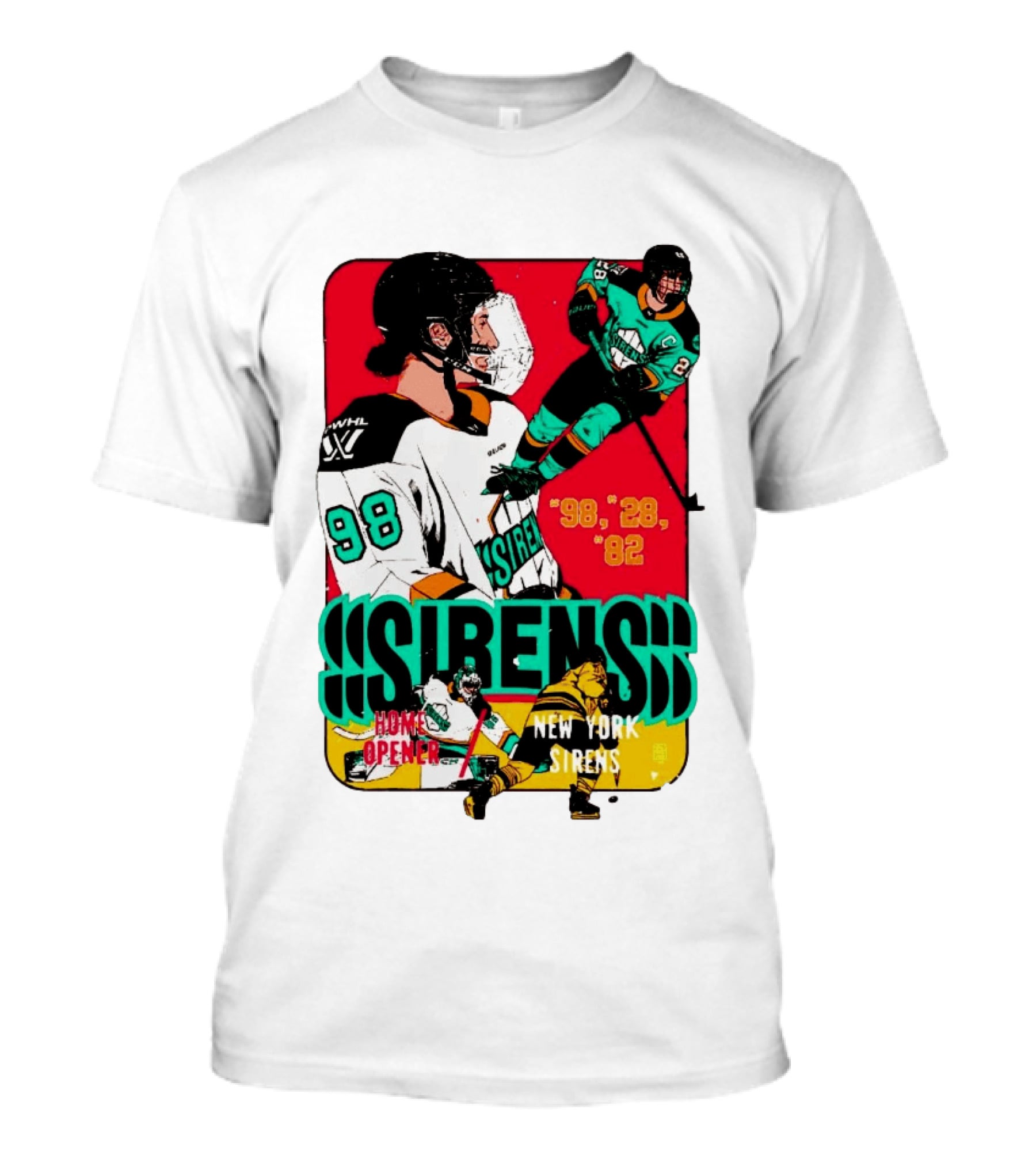 Sirens Home Opener New York Sirens '98 '28 '82 Hockey T-Shirt
