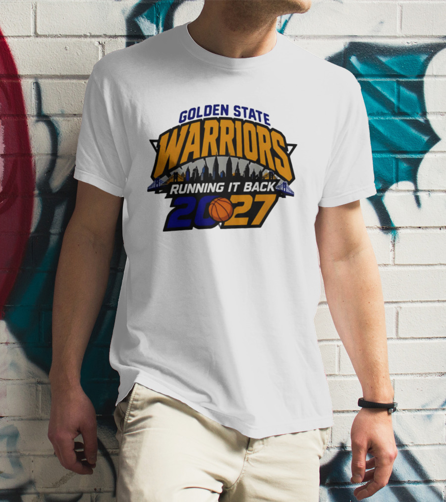 Golden State Warriors Running It Back 2027 Skyline NBA Basketball T-Shirt