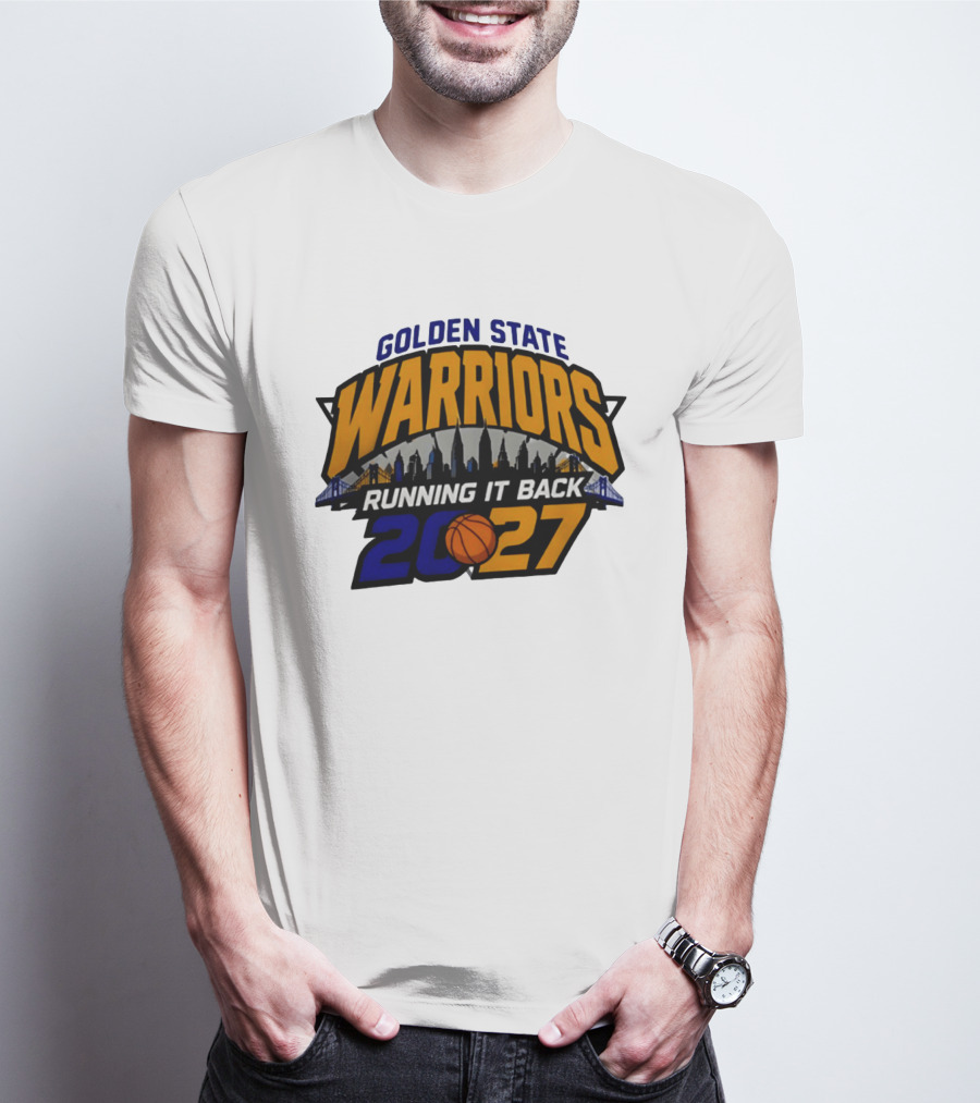 Golden State Warriors Running It Back 2027 Skyline NBA Basketball T-Shirt