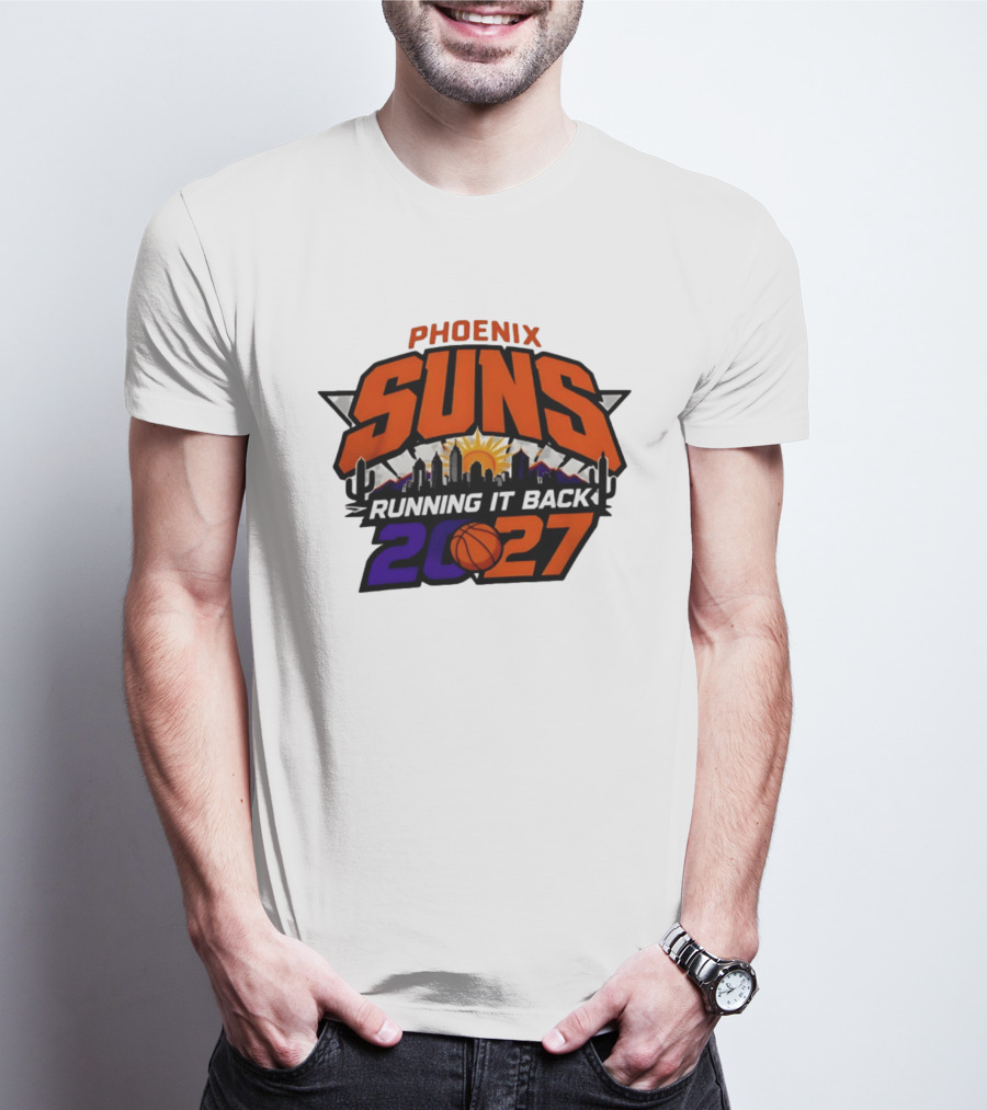 Phoenix Suns Running It Back 2027 NBA Skyline Basketball T-Shirt