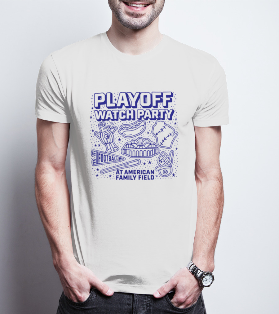 Milwaukee Brewers Playoff Party At American Family Field Baseball Hot Dog Event T-Shirt