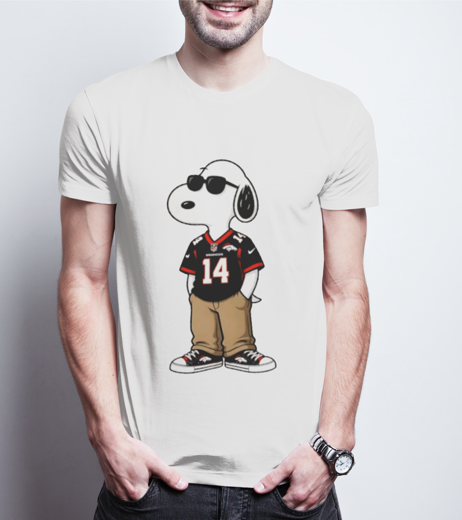 Denver Broncos Snoopy 2026 Football Wearing Sunglasses T-Shirt
