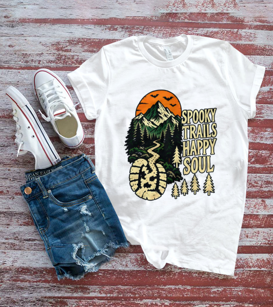 Spooky Trails Happy Soul Mountain Halloween Hiking Adventure T-Shirt