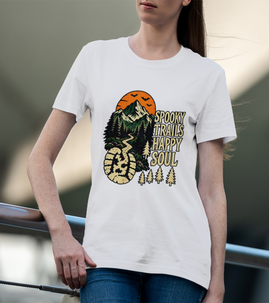 Spooky Trails Happy Soul Mountain Halloween Hiking Adventure T-Shirt