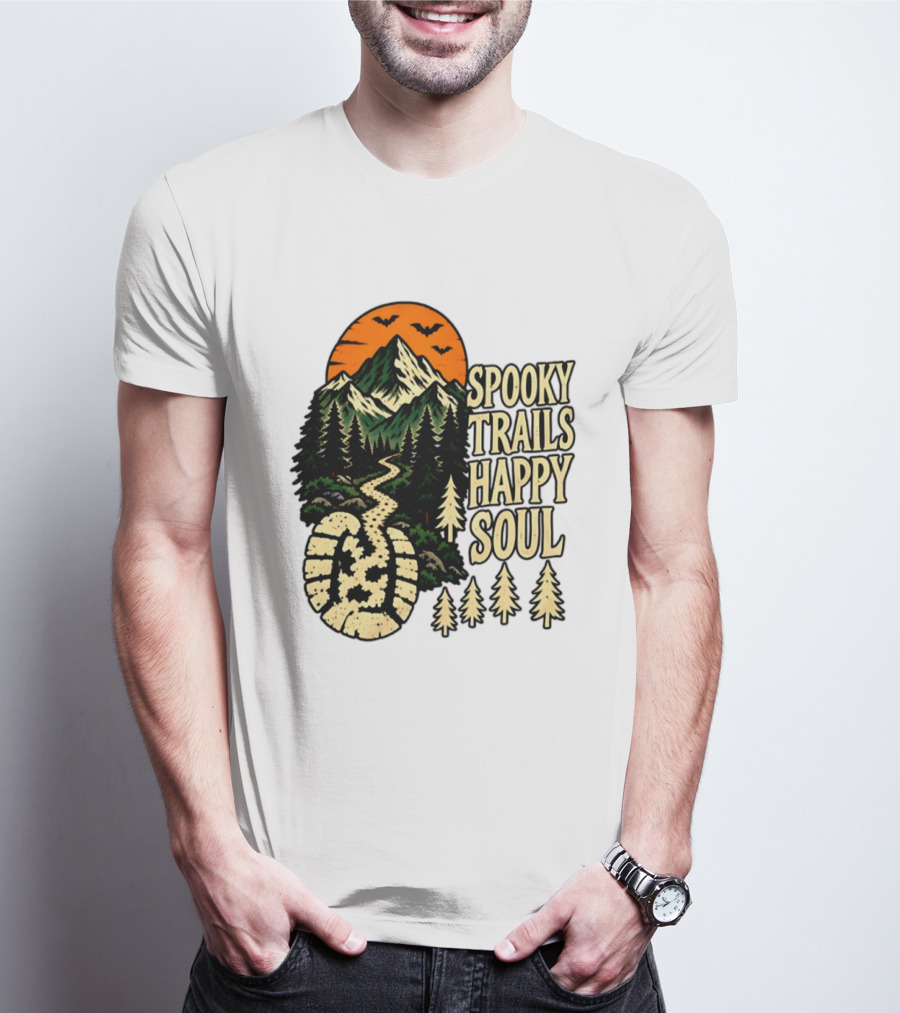 Spooky Trails Happy Soul Mountain Halloween Hiking Adventure T-Shirt