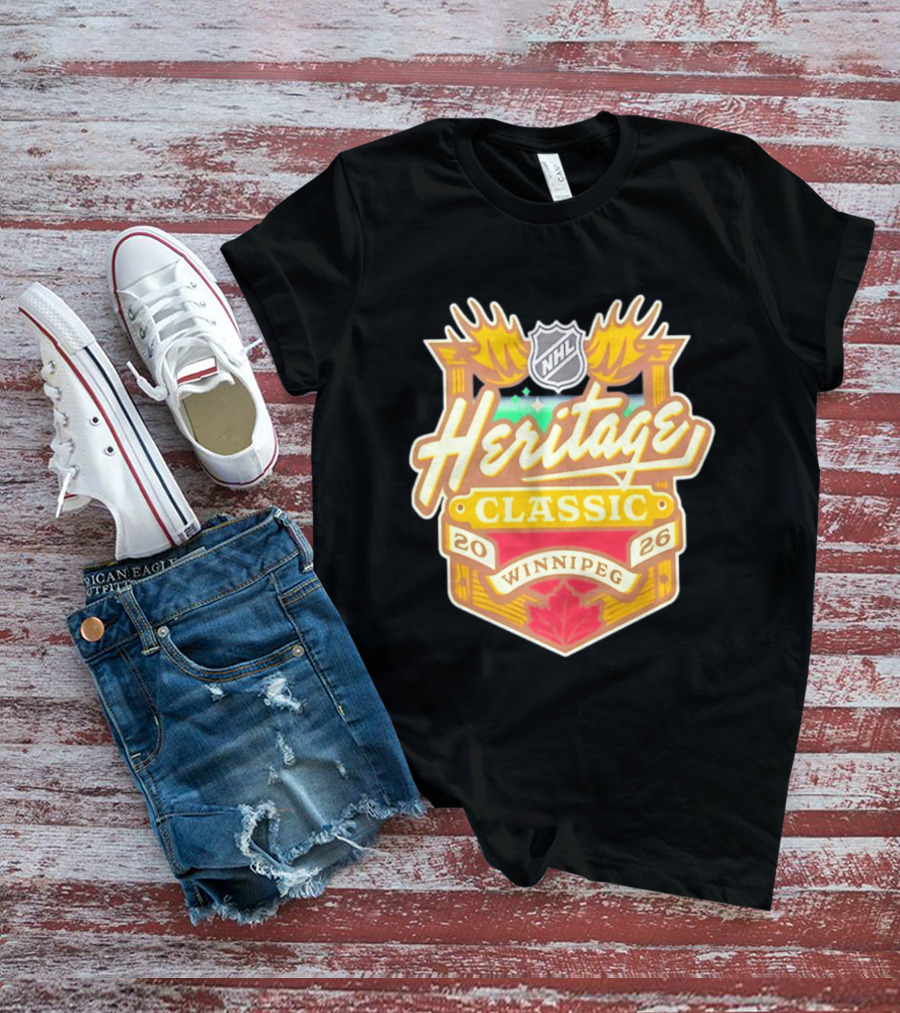 NHL Heritage Classic 2026 Winnipeg Moose Logo Maple Leaf T-Shirt