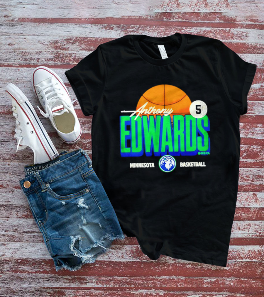 Anthony Edwards 5 Minnesota Basketball Timberwolves Player T-Shirt