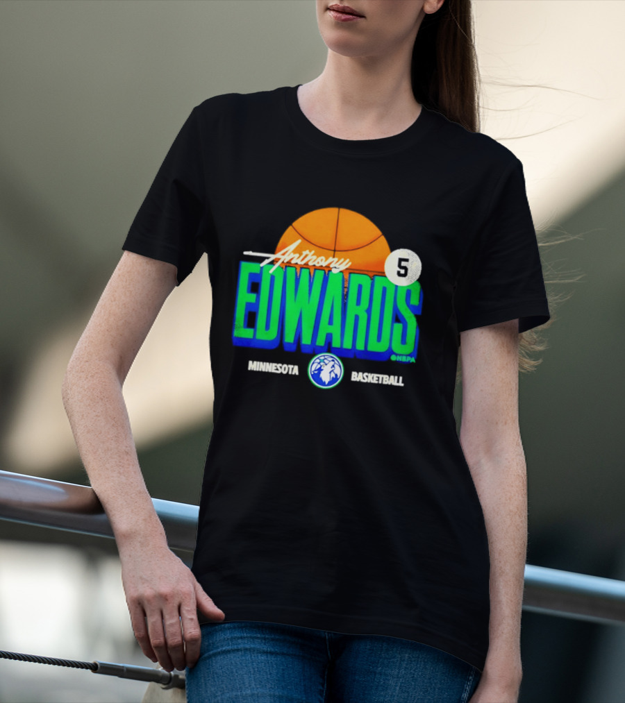 Anthony Edwards 5 Minnesota Basketball Timberwolves Player T-Shirt