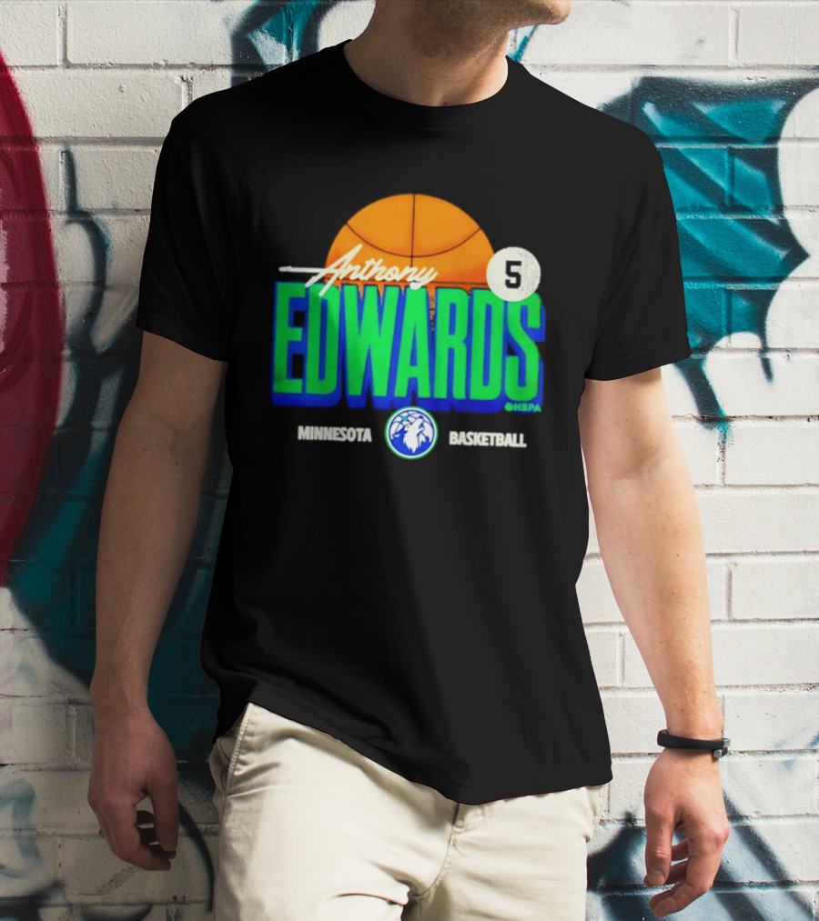 Anthony Edwards 5 Minnesota Basketball Timberwolves Player T-Shirt
