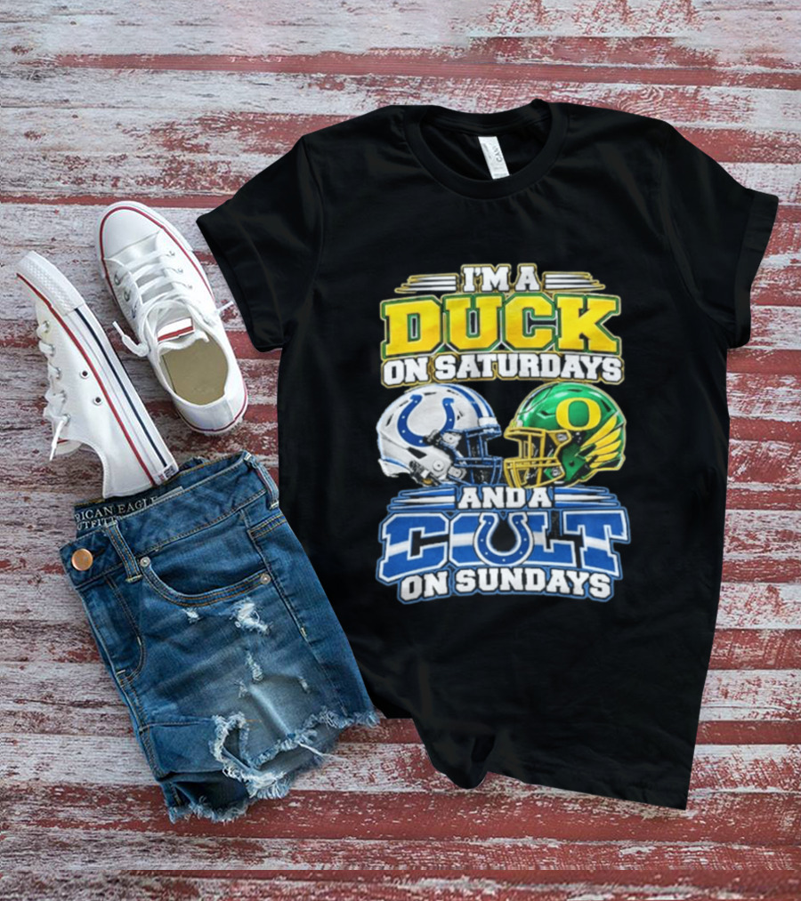 I'm A Duck On Saturdays And A Colt On Sundays Helmet Clash T-Shirt
