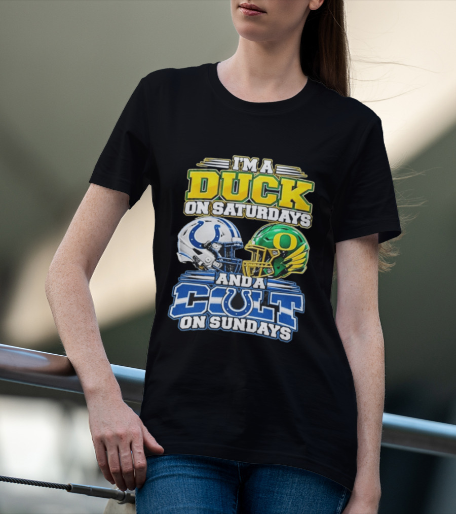 I'm A Duck On Saturdays And A Colt On Sundays Helmet Clash T-Shirt