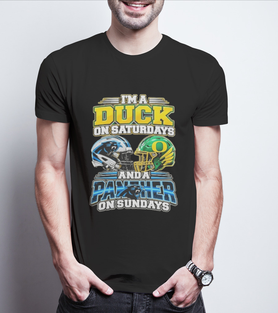 I'm A Duck On Saturdays And A Panther On Sundays Helmet T-Shirt