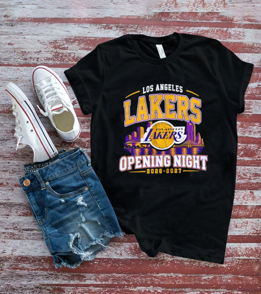 Los Angeles Lakers Opening Night 2026 2027 City Skyline T-Shirt