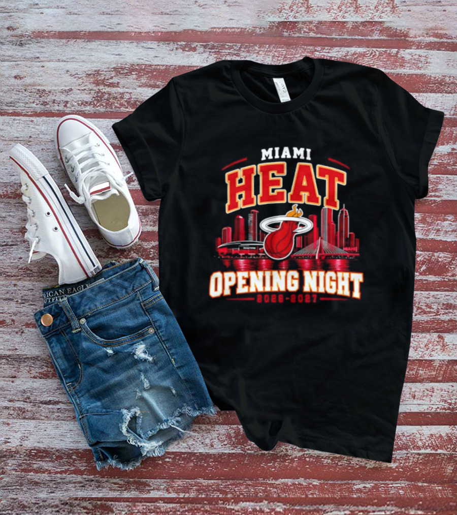 Miami Heat Opening Night 2026 2027 City Skyline T-Shirt