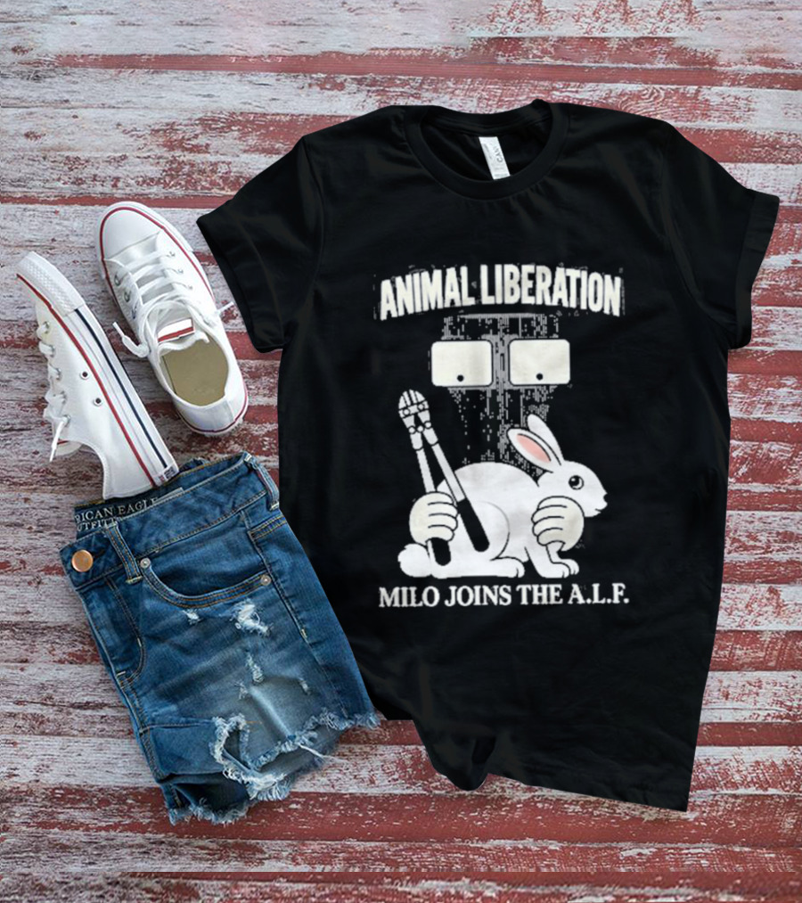Animal Liberation Milo Joins The ALF Bunny With Pliers And Wrench T-Shirt
