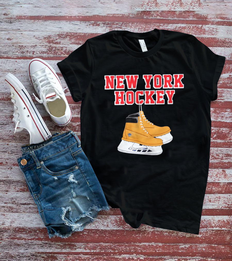 New York Hockey Timberland Ice Skates Ranger T-Shirt