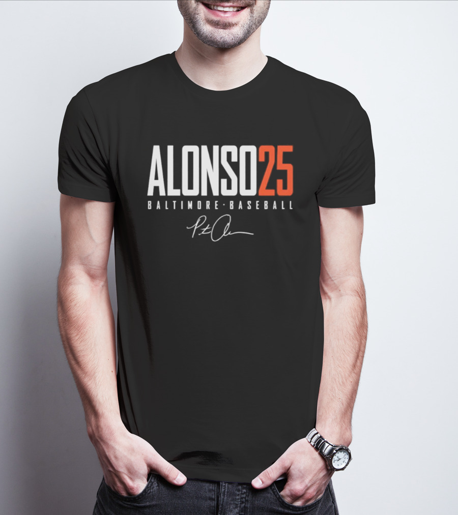 Pete Alonso 25 Baltimore Baseball Signature T-Shirt