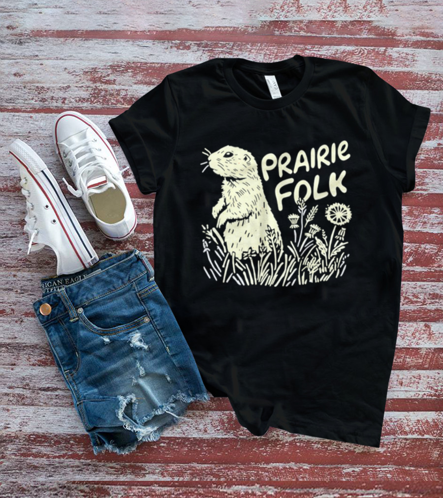 Prairie Folk Groundhog Meadow Wildlife Nature T-Shirt