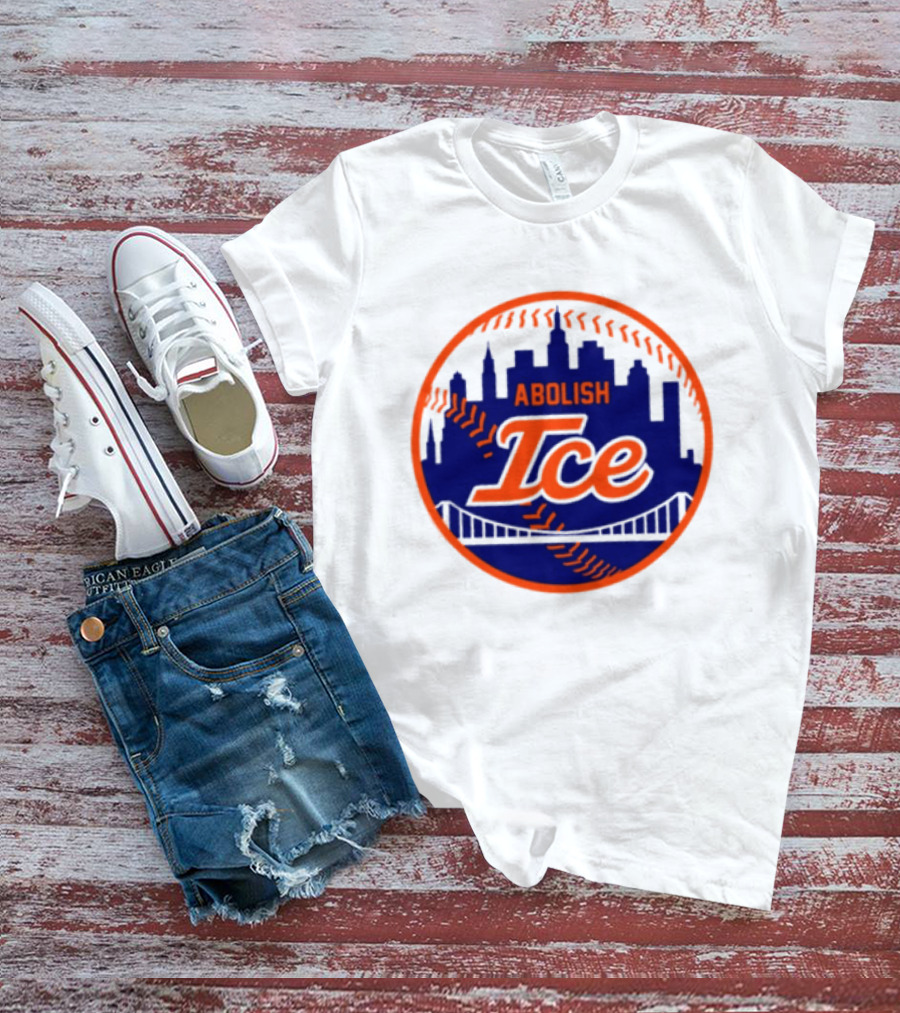 Abolish ICE New York Mets Baseball Fan City Skyline T-Shirt