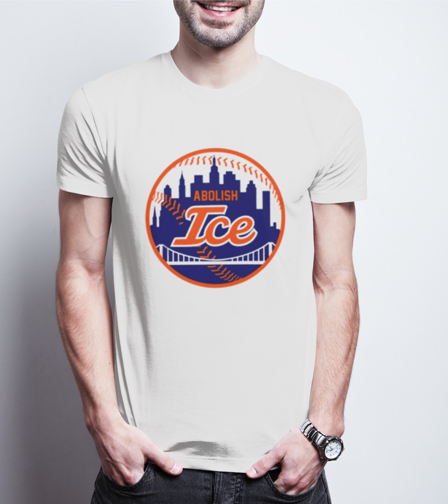Abolish ICE New York Mets Baseball Fan City Skyline T-Shirt