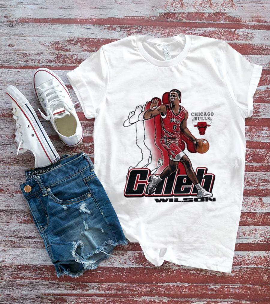 Caleb Wilson 8 Chicago Bulls Basketball Pose T-Shirt