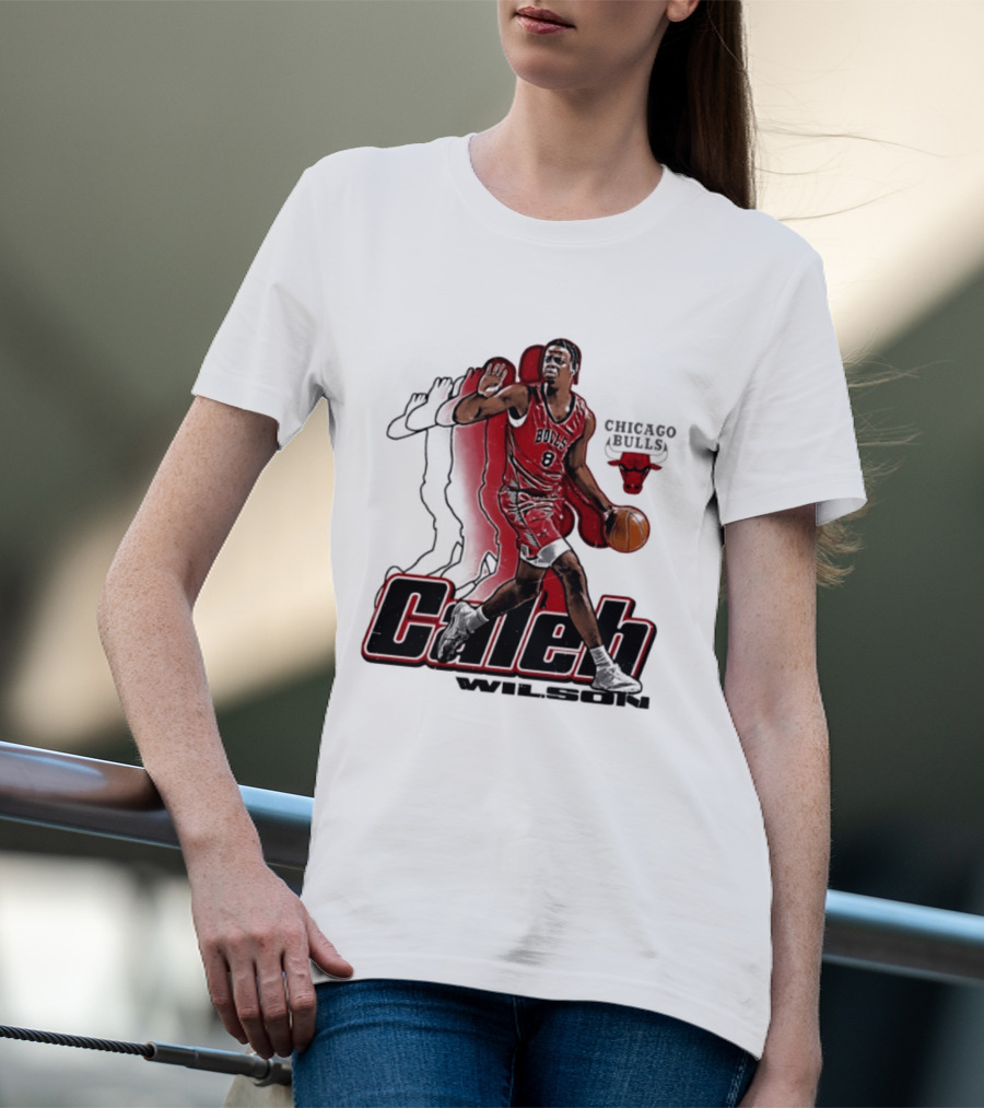 Caleb Wilson 8 Chicago Bulls Basketball Pose T-Shirt