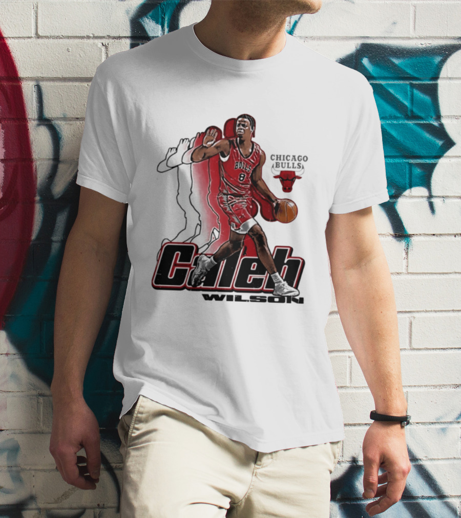 Caleb Wilson 8 Chicago Bulls Basketball Pose T-Shirt