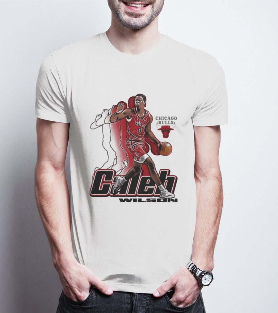 Caleb Wilson 8 Chicago Bulls Basketball Pose T-Shirt