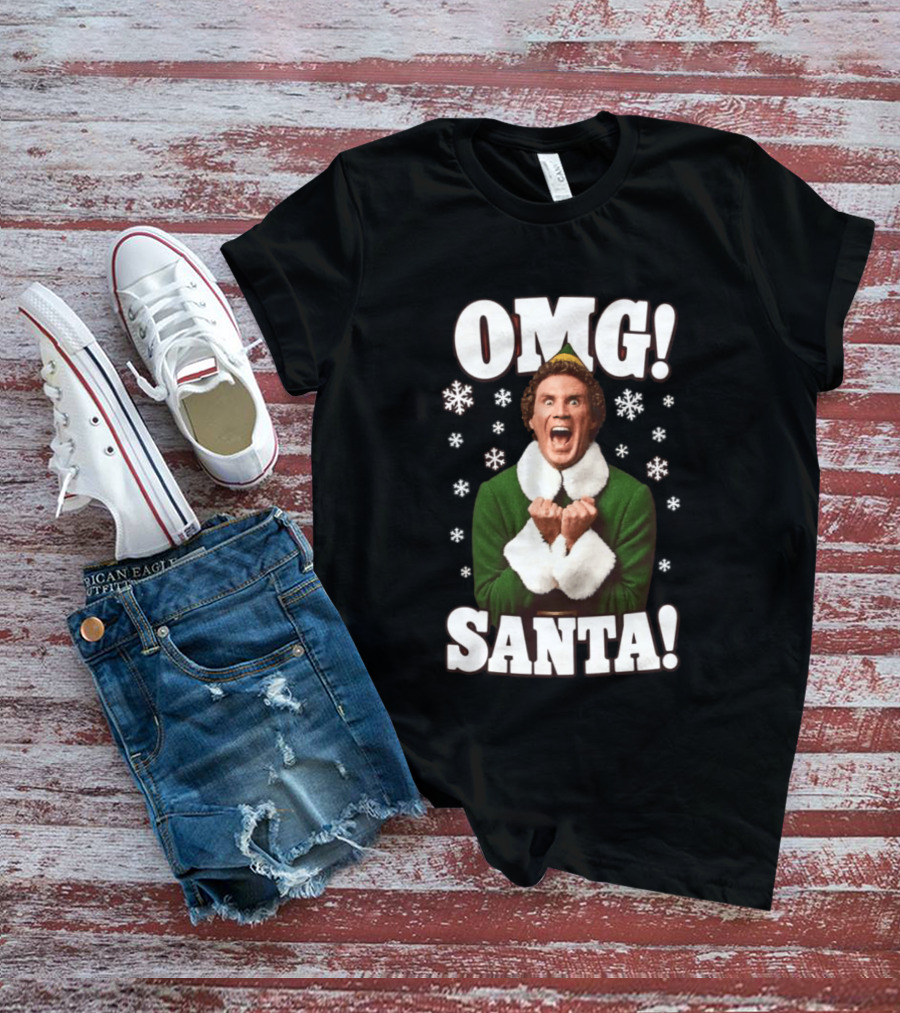 OMG Santa Will Ferrell Christmas Elf Snowflakes T-Shirt