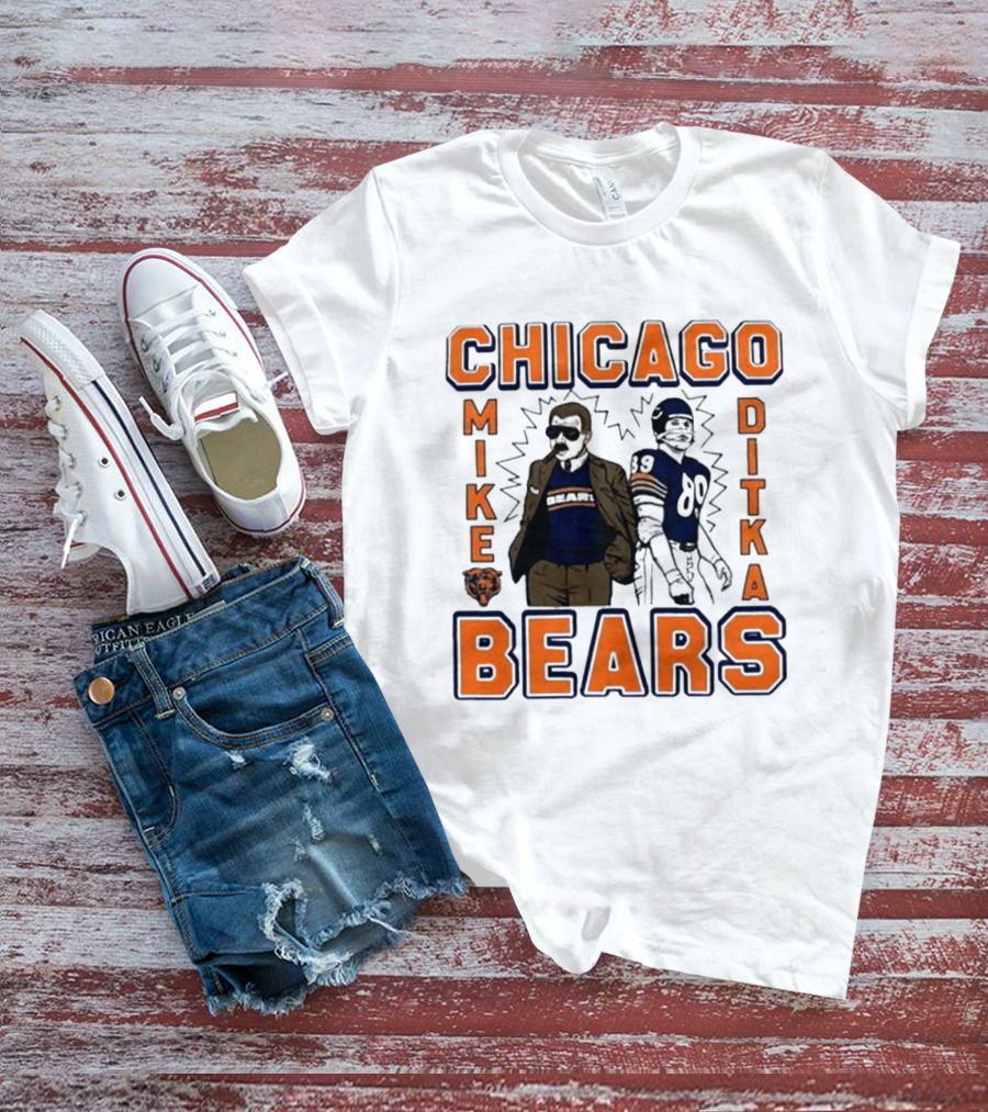 Mike Ditka Chicago Bears Vintage Homage Ash Grey T-Shirt