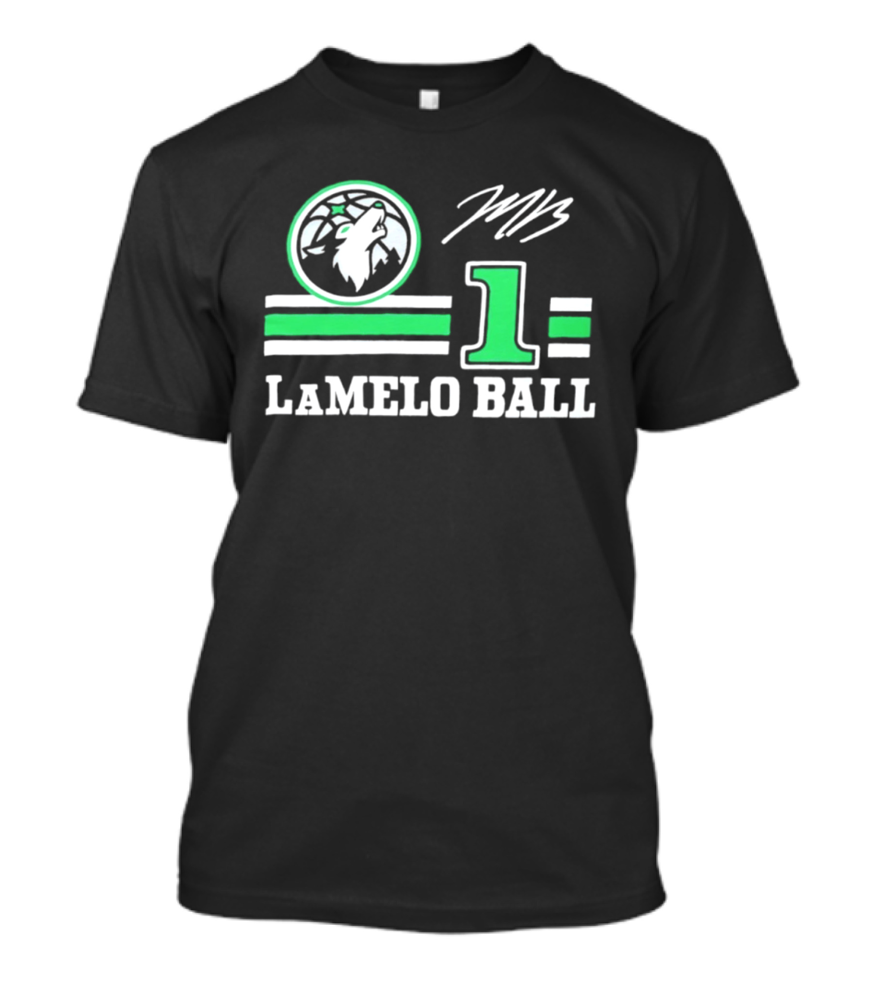 LaMelo Ball 1 Timberwolves Logo MB Signature NBA Basketball T-Shirt