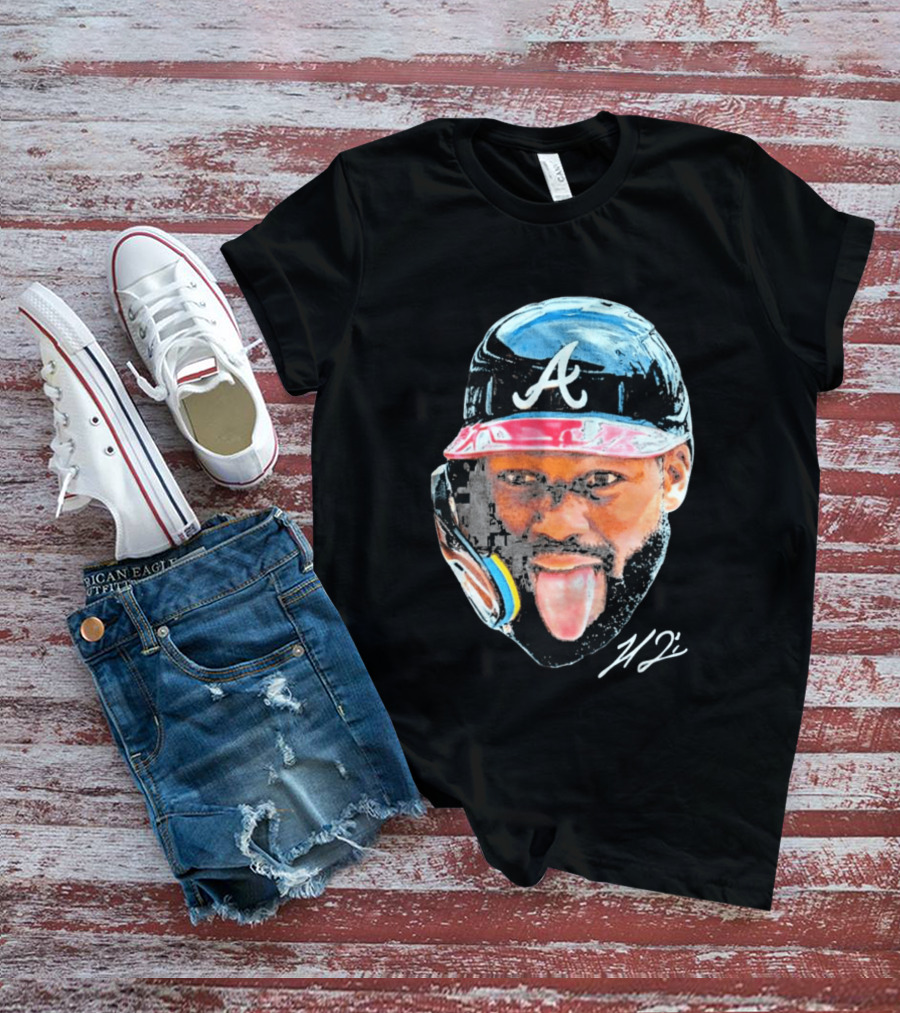 Michael Harris II Atlanta Braves Big Head Icon Signature T-Shirt