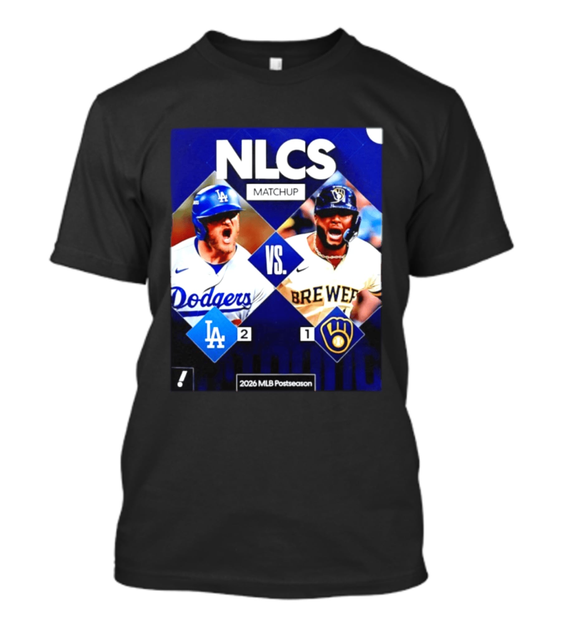 NLCS Matchup Dodgers Vs Brewers 2026 MLB Postseason T-Shirt