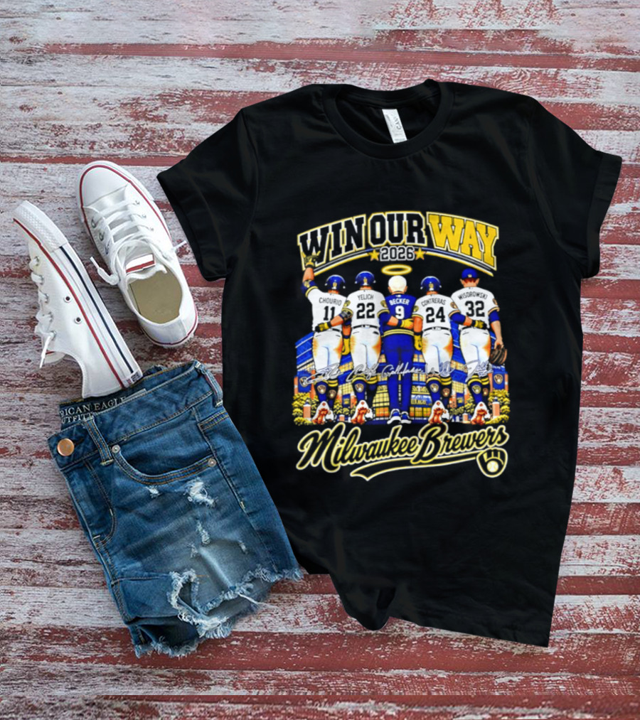 Milwaukee Brewers Win Our Way 2026 Signatures Beck 9 T-Shirt