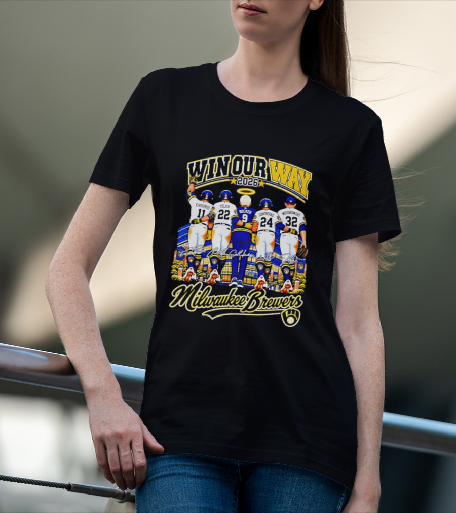 Milwaukee Brewers Win Our Way 2026 Signatures Beck 9 T-Shirt