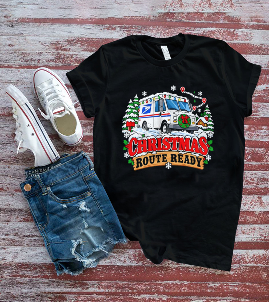 USPS Christmas Route Ready 2026 Delivery Truck Holiday Season T-Shirt