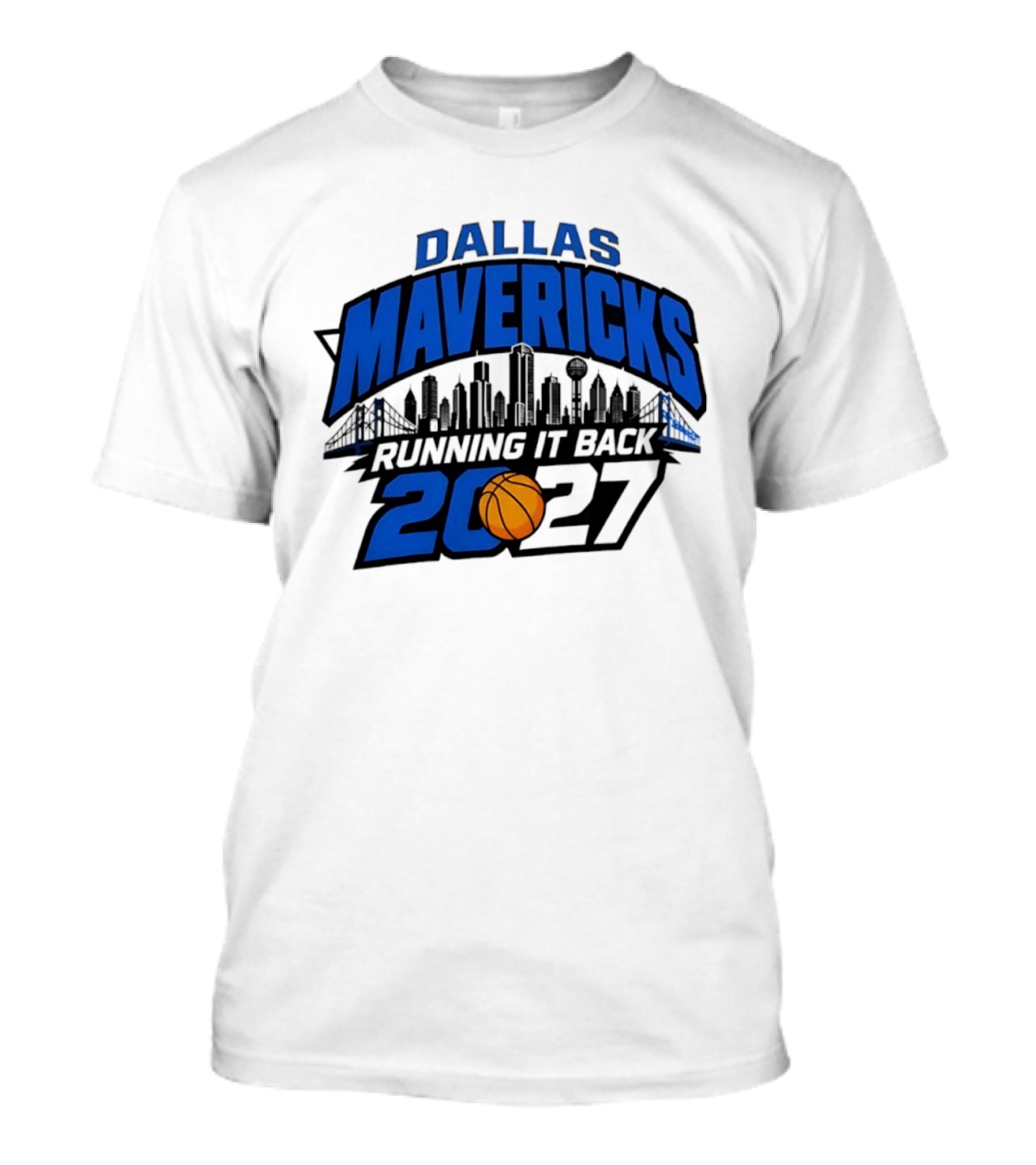 Dallas Mavericks Running It Back 2027 Skyline NBA Basketball T-Shirt